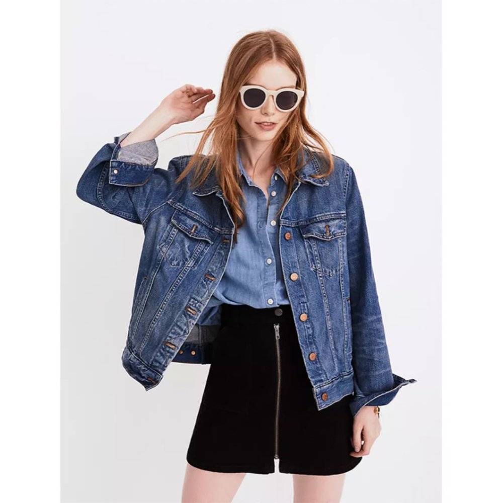 Madewell Denim Utility Full Zip Skirt Black Frost